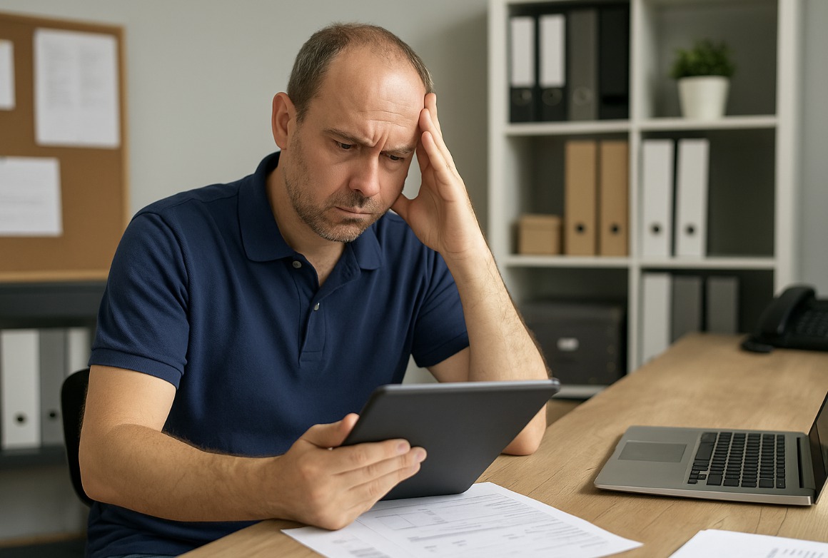 Profesional revisando errores en pedidos de hostelería